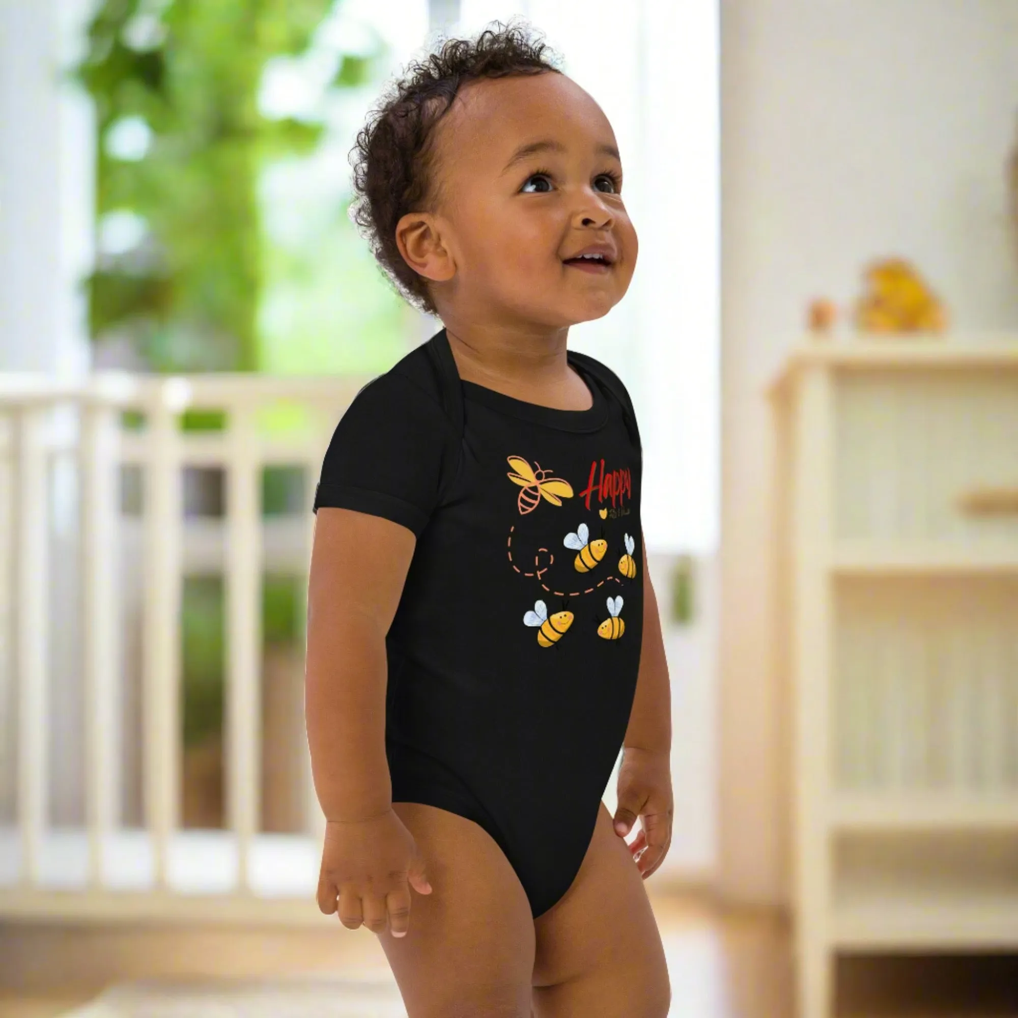 Organic cotton newborn bodysuit, Bees