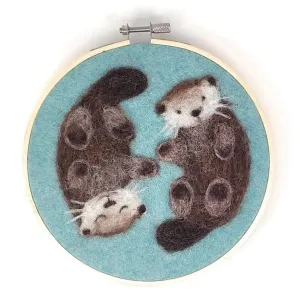 Otters In A Hoop Needle Felting Kit