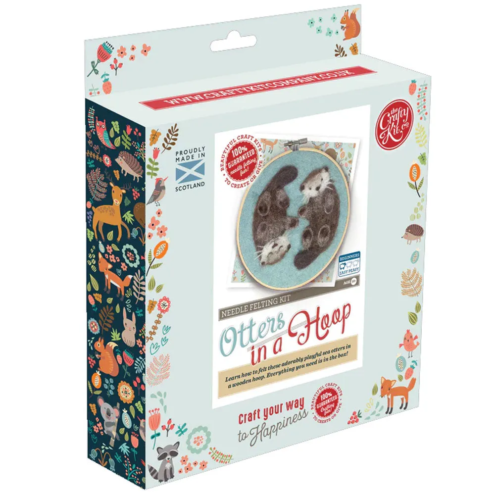 Otters In A Hoop Needle Felting Kit