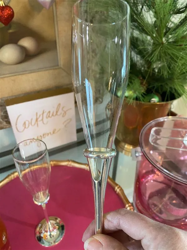 Pair Lenox Champagne Flutes Devotion American by Design Collection