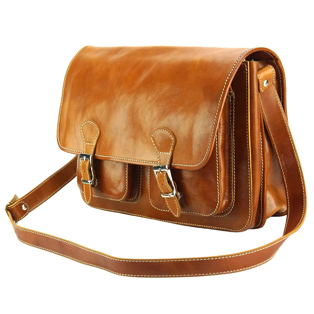 Pamela Leather Messenger Bag