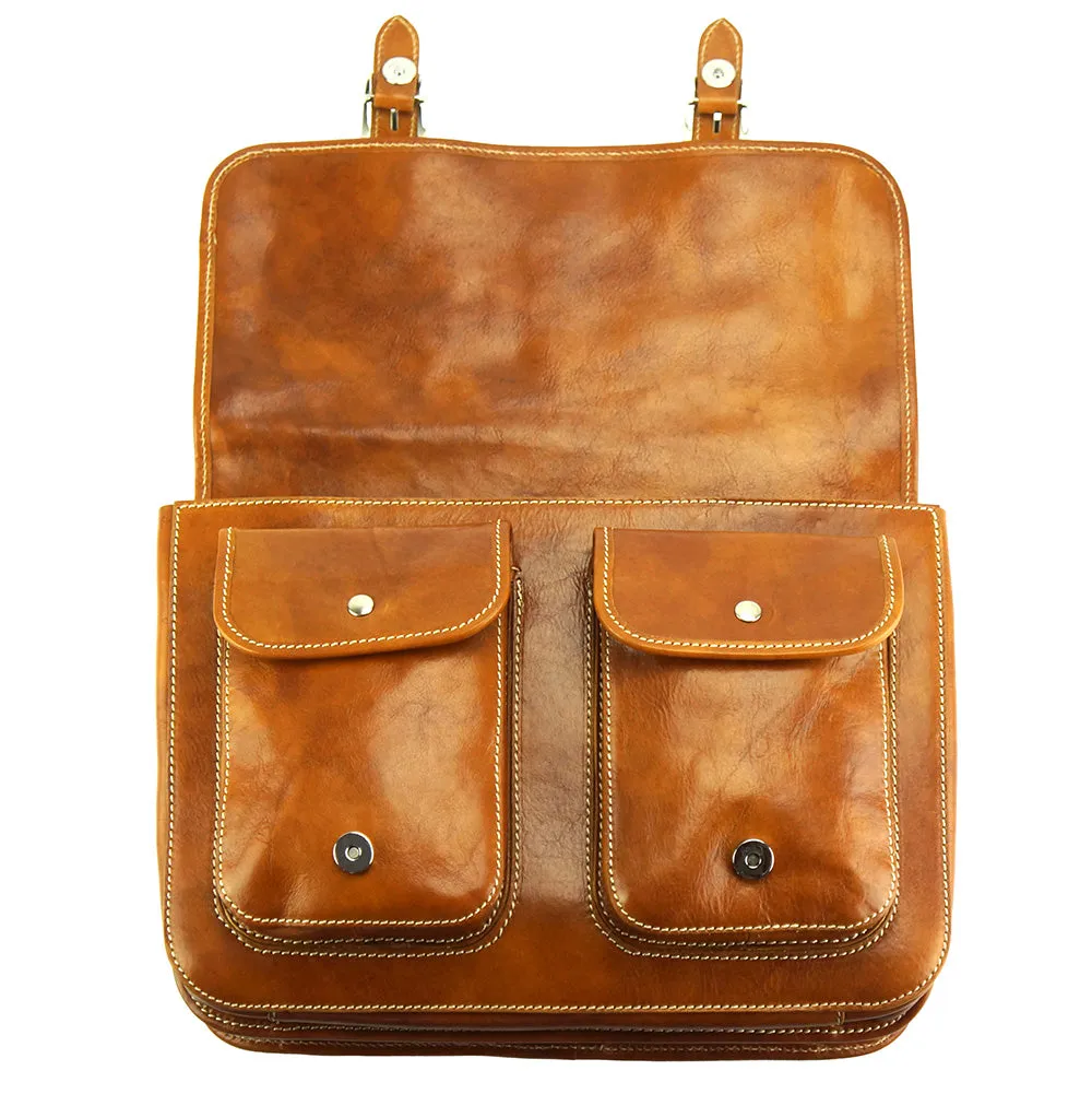 Pamela Leather Messenger Bag