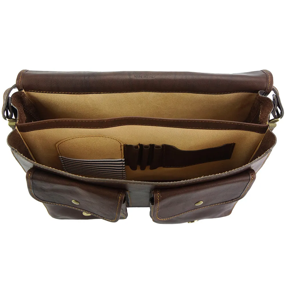 Pamela Leather Messenger Bag