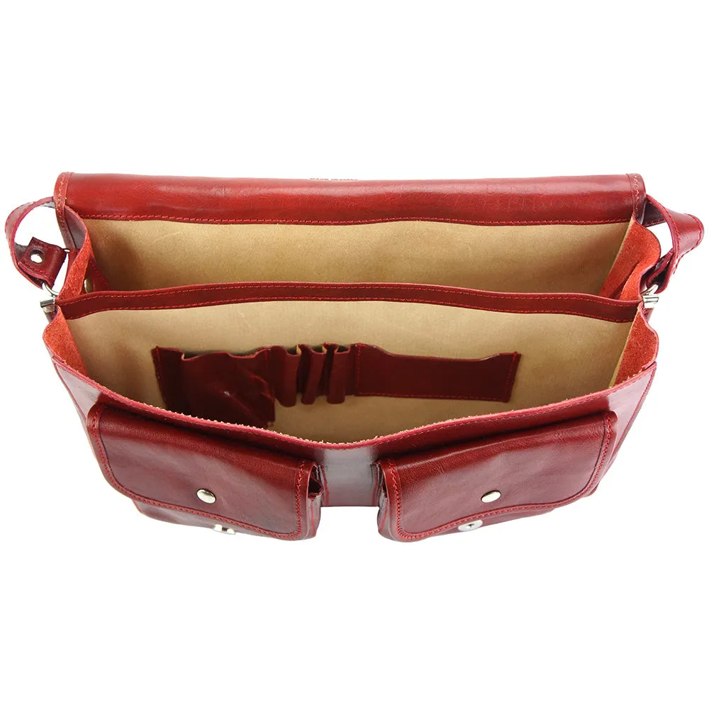 Pamela Leather Messenger Bag