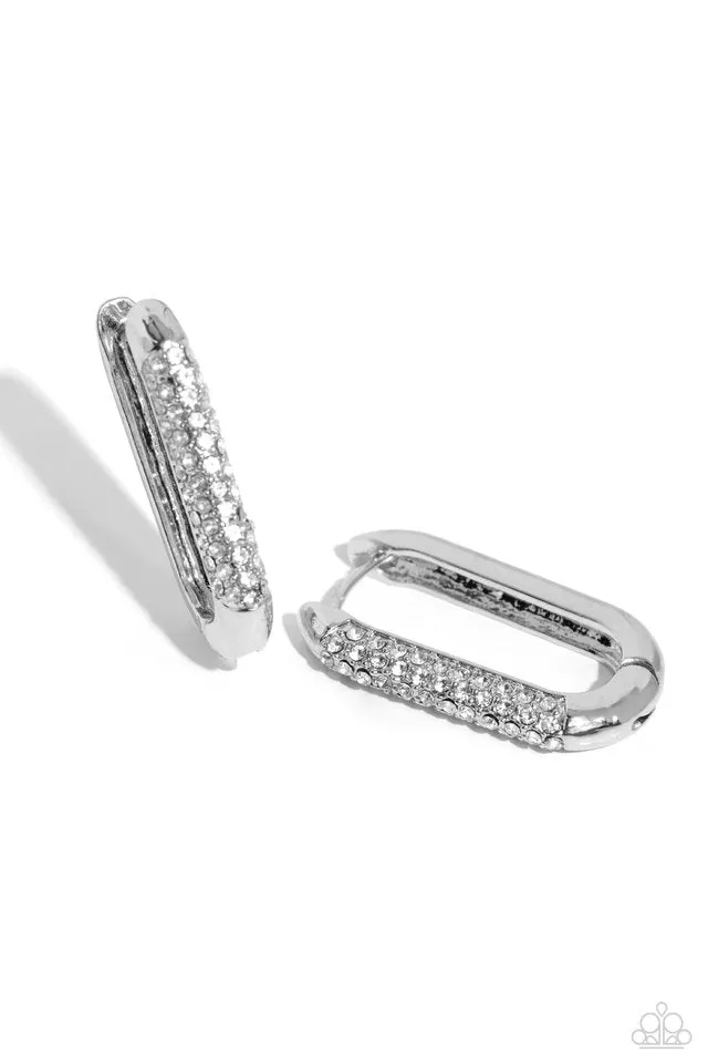 Paparazzi Earring ~ Generating Glitter - White