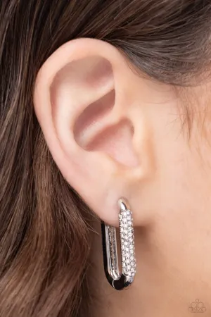 Paparazzi Earring ~ Generating Glitter - White