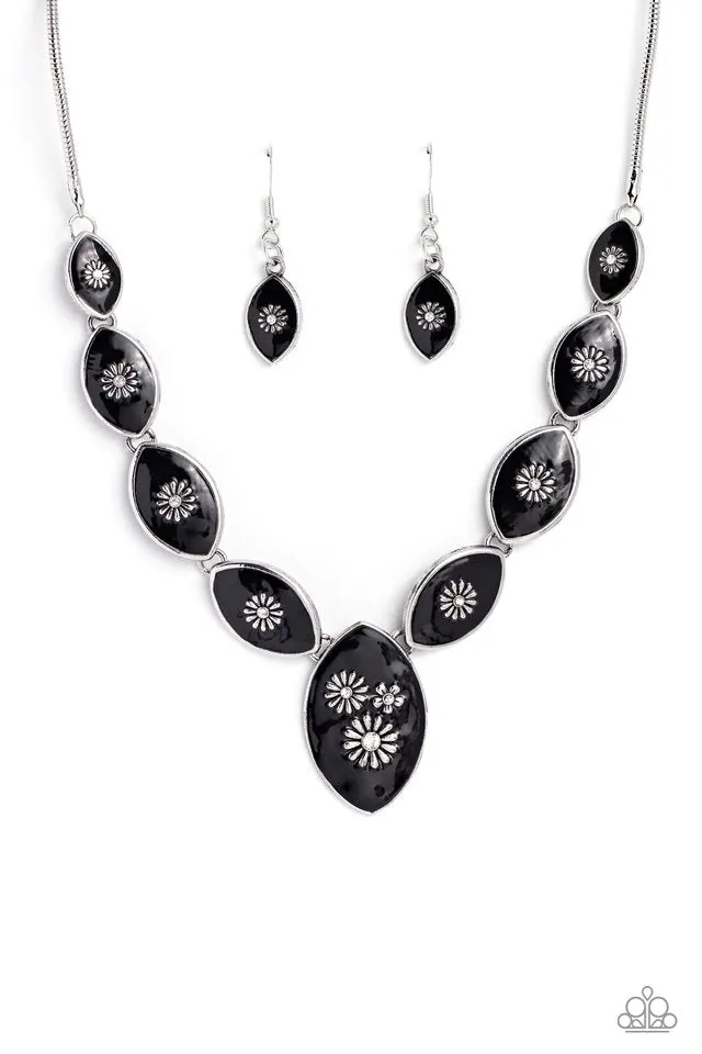 Paparazzi Necklace ~ Pressed Flowers - Black