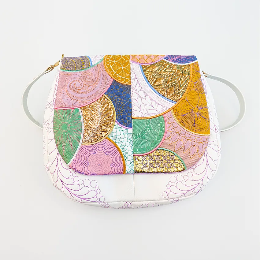 Patchwork Flap Messenger Bag
