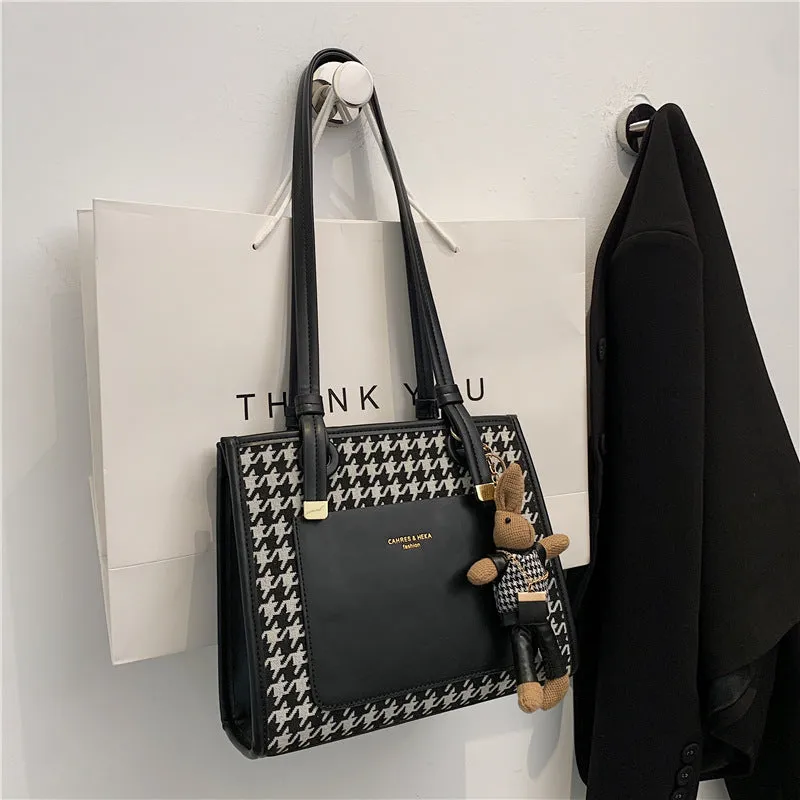 Paziye Rabbit Charm One Shoulder Tote Bag