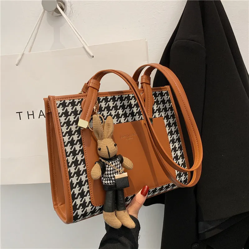Paziye Rabbit Charm One Shoulder Tote Bag