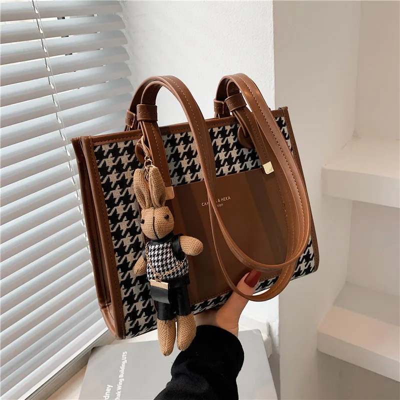 Paziye Rabbit Charm One Shoulder Tote Bag
