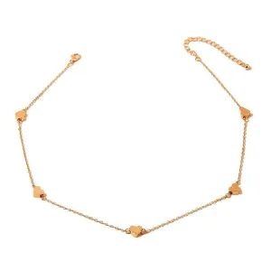 Peach Heart Clavicle Chain Necklace - Delicate Korean Style Jewelry