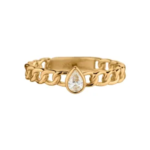 PEAR SHAPED DIAMOND LINK RING