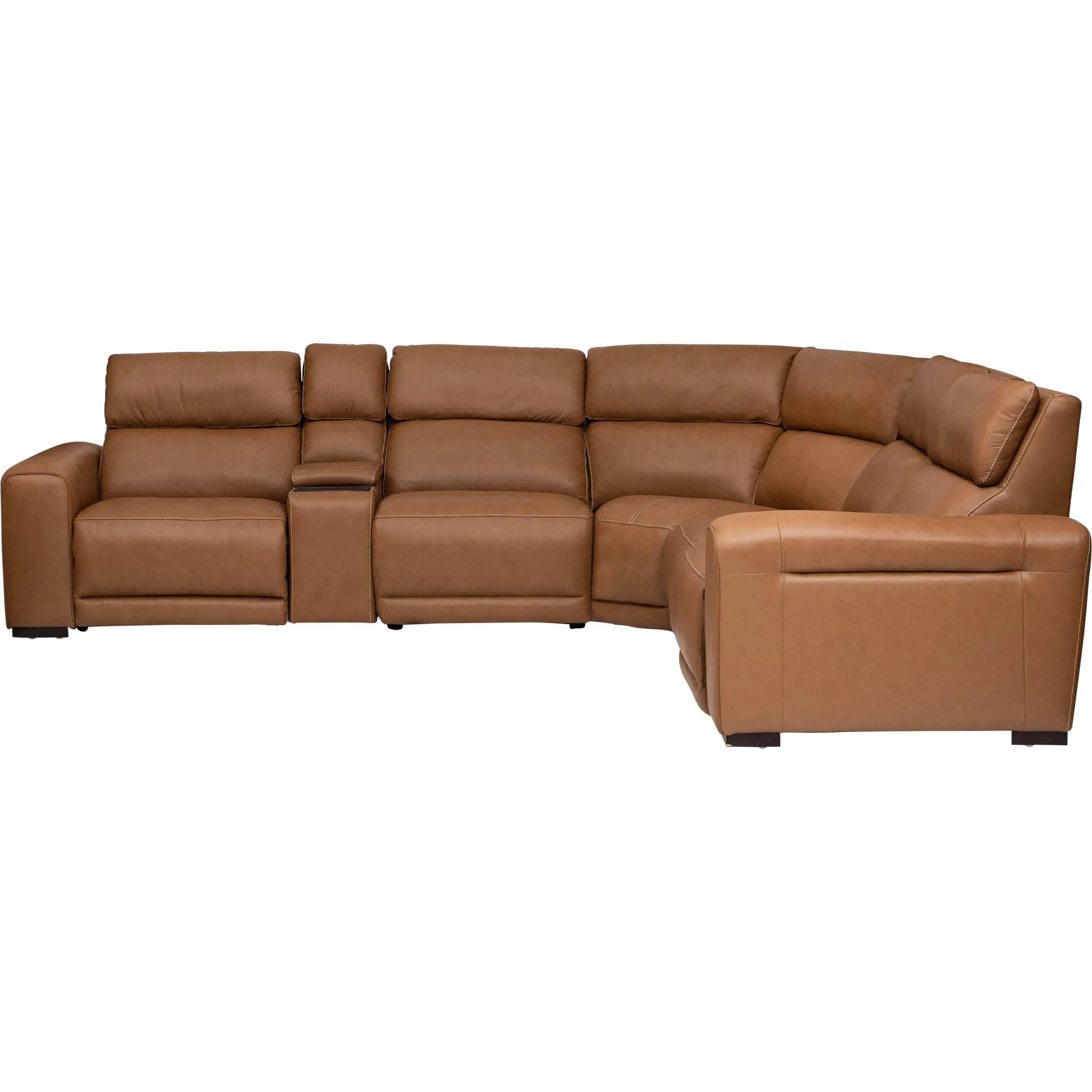 Pembroke 6 Piece Power Recliner Sectional, Aline Butternut