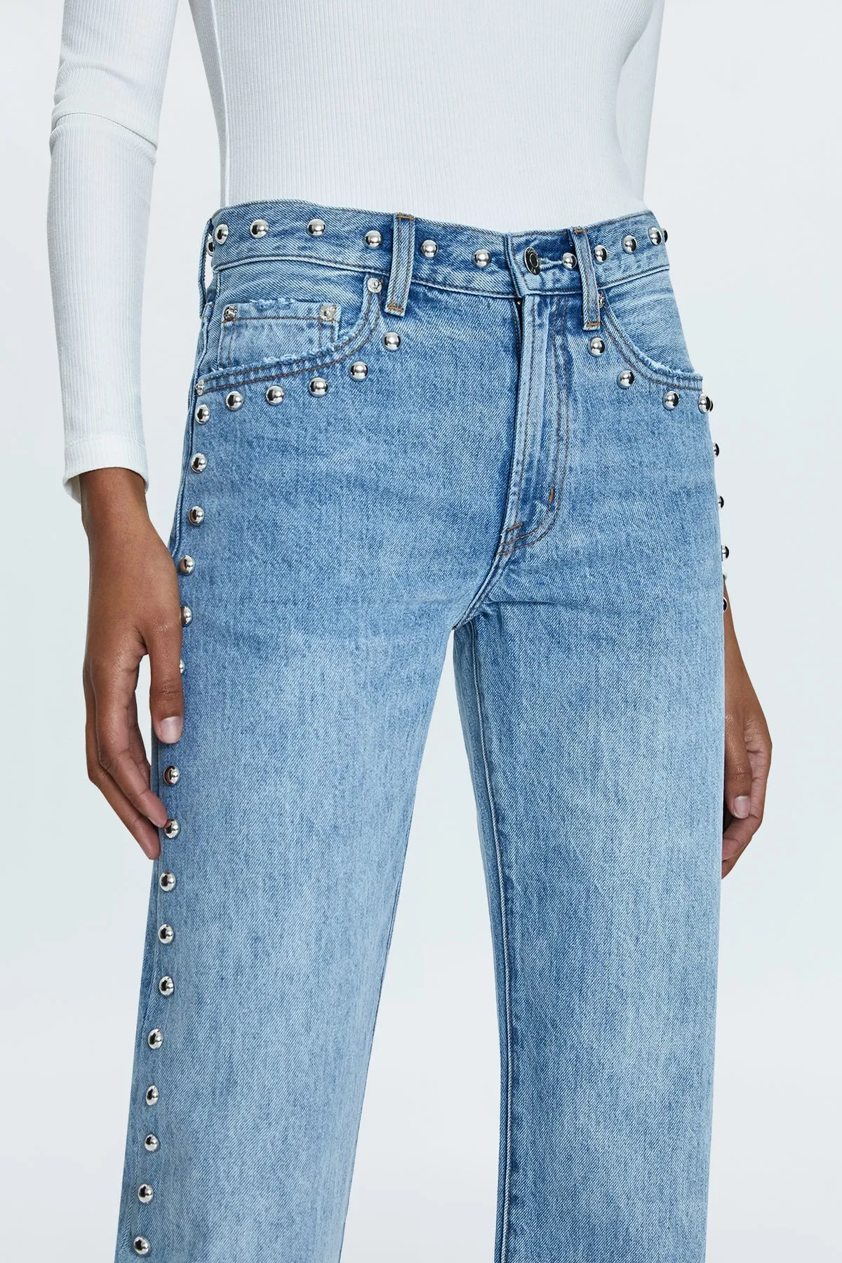 Pistola Lexi Mid Rise Bowed Straight Pant