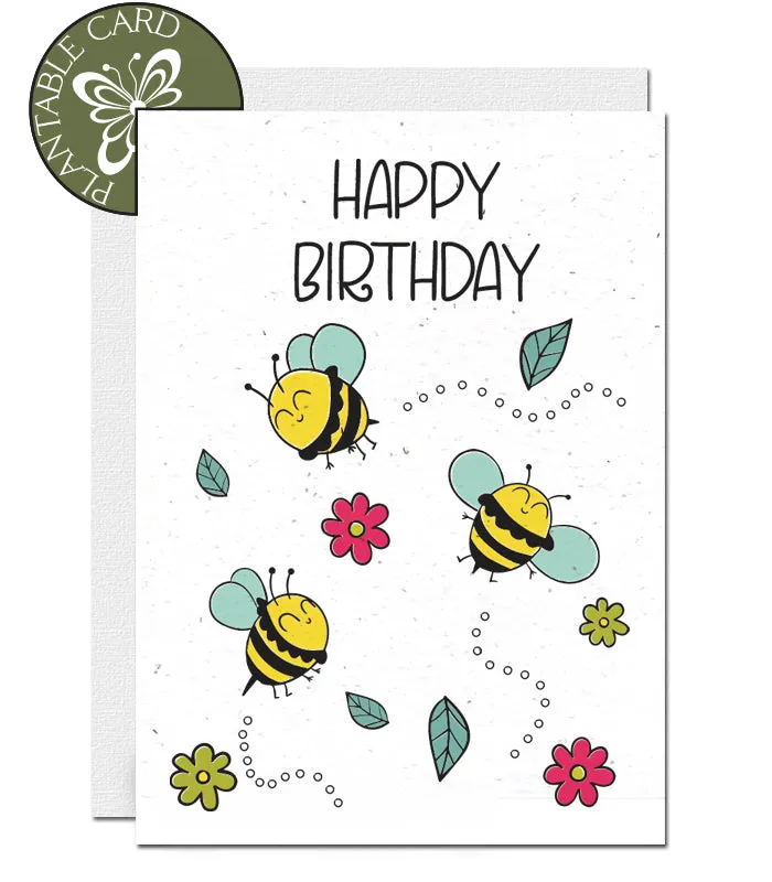 Plantable Birthday Card - Bees