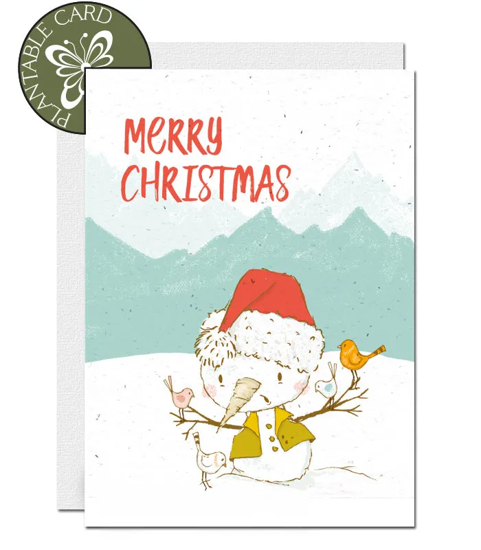 Plantable Christmas Card - The Snowman and the Birds