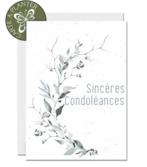 Plantable Condolence Card - Grey Wreath