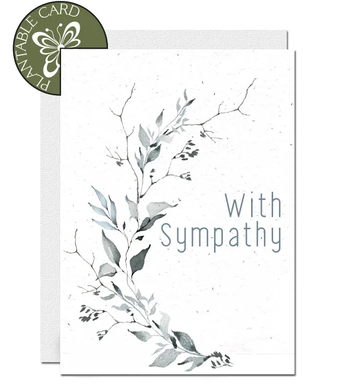 Plantable Condolence Card - Grey Wreath