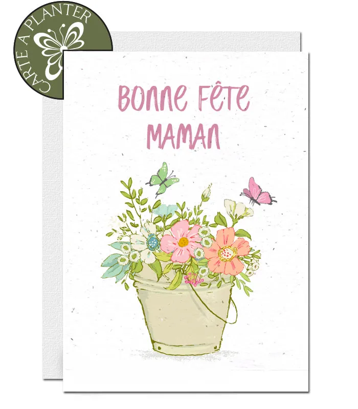 Plantable Mother's Day Card - Bucket of Flowers
