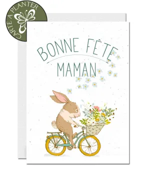 Plantable Mother's Day Card - Rabbit on Bike