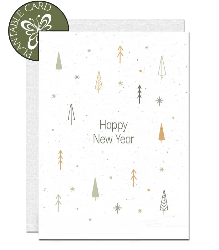Plantable  New Year Card - Scandinavian Forest