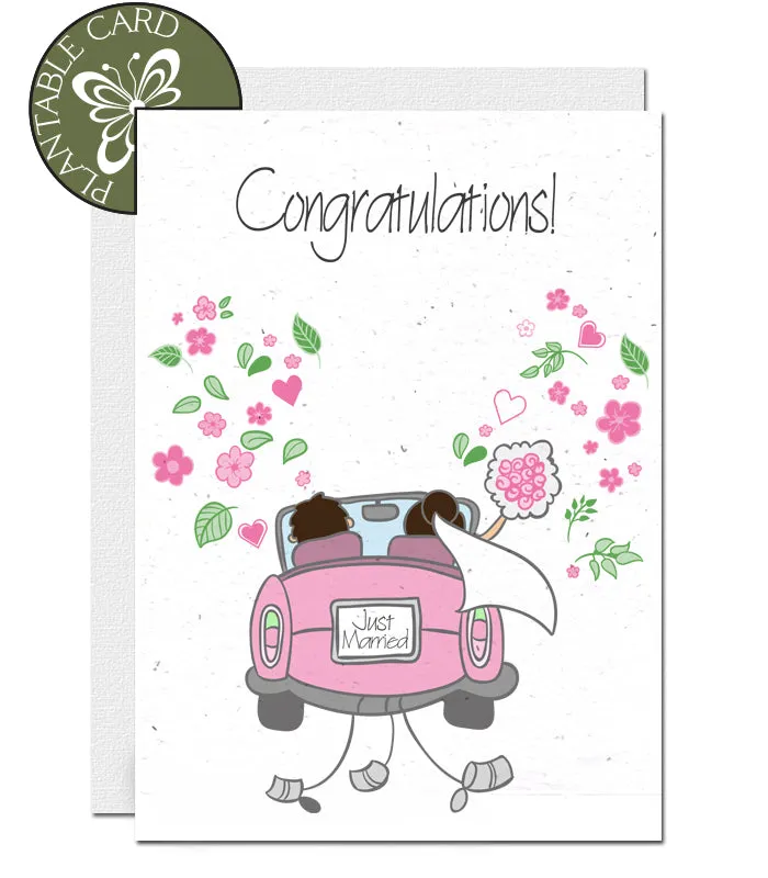 Plantable Wedding Card - Wedding Car