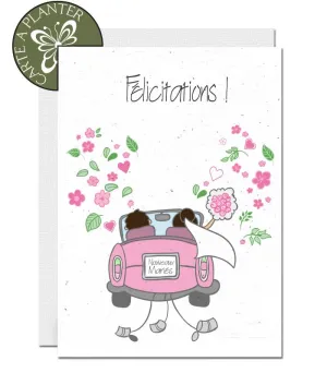 Plantable Wedding Card - Wedding Car