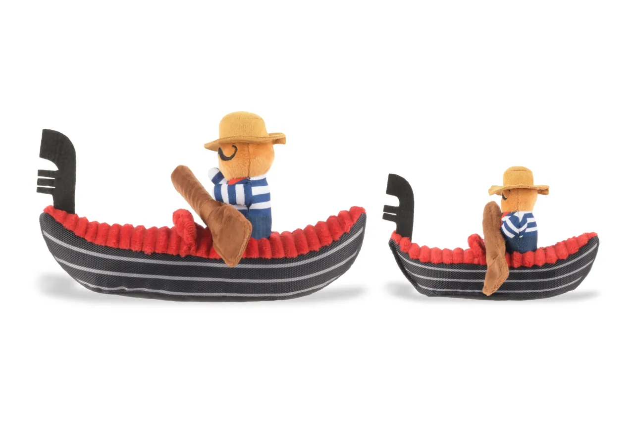 P.L.A.Y. Totally Touristy Squeaky Plush Dog toys, Gondola of Venice