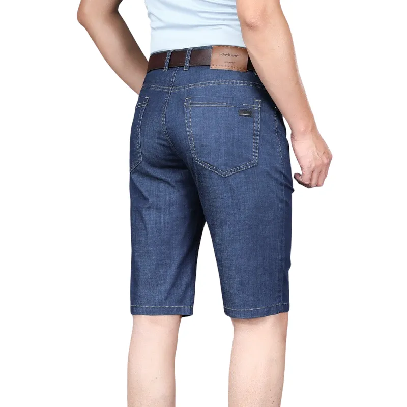 Pologize™ Elastic Straight Denim Shorts