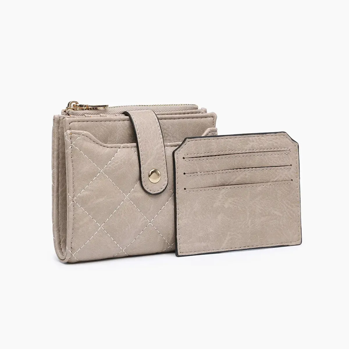 QUILTED ZIP TOP WALLET