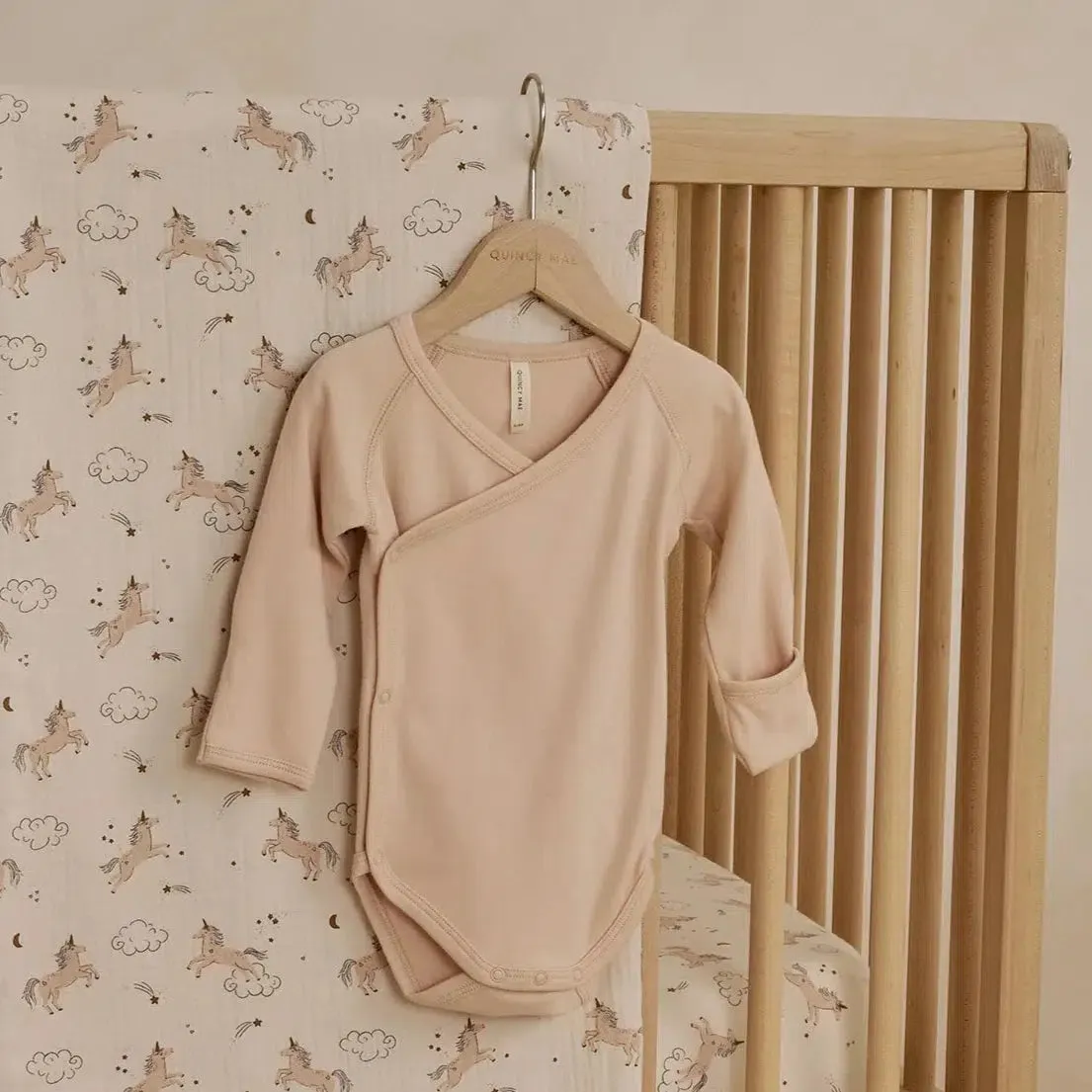 Quincy Mae - Organic Side-Snap Bodysuit - Shell