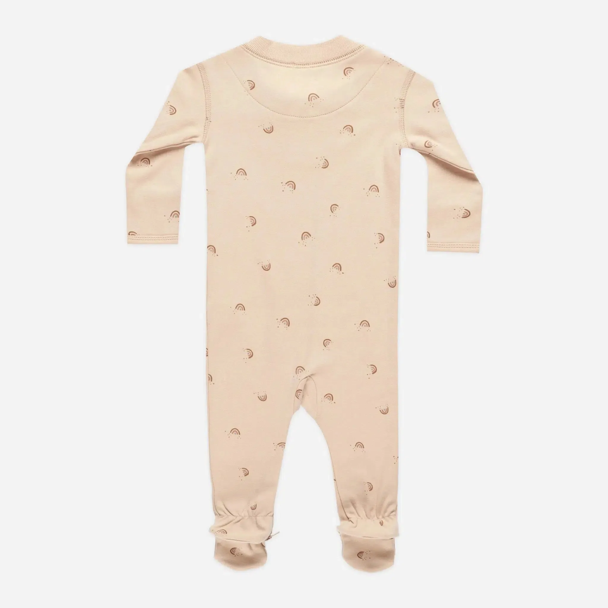 Quincy Mae - Organic Zipper Footie - Rainbows