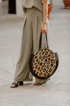 "ALWAYS AN ORIGINAL" LEOPARD STRAW BAG