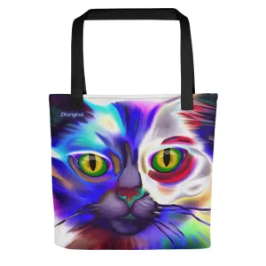 "Cat Lovers" Collection - Psychedelic Cat Tote bag