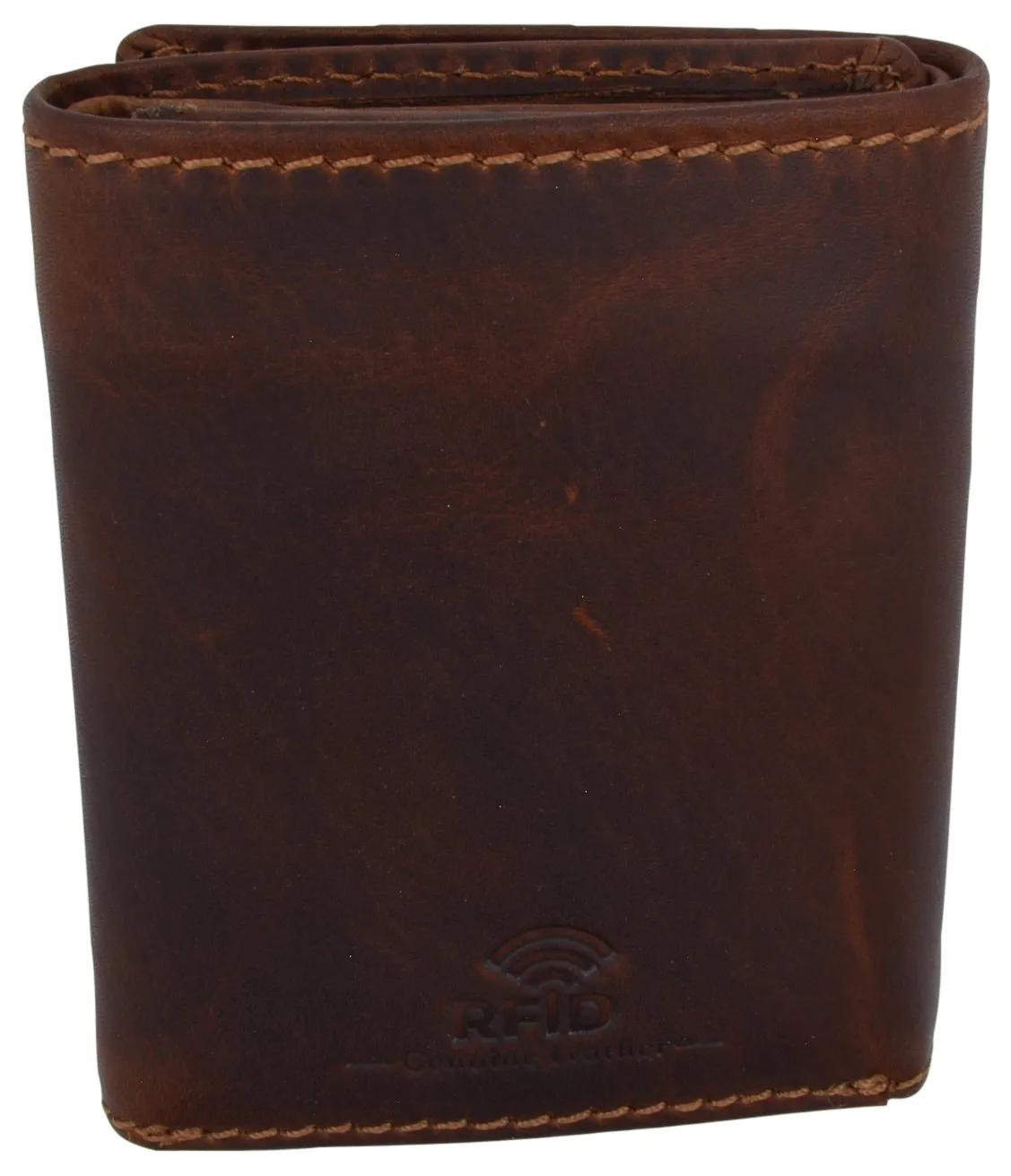 RFID Blocking Cazoro Mens Premium Vintage Leather Trifold Credit Card ID Wallet 611107RHU