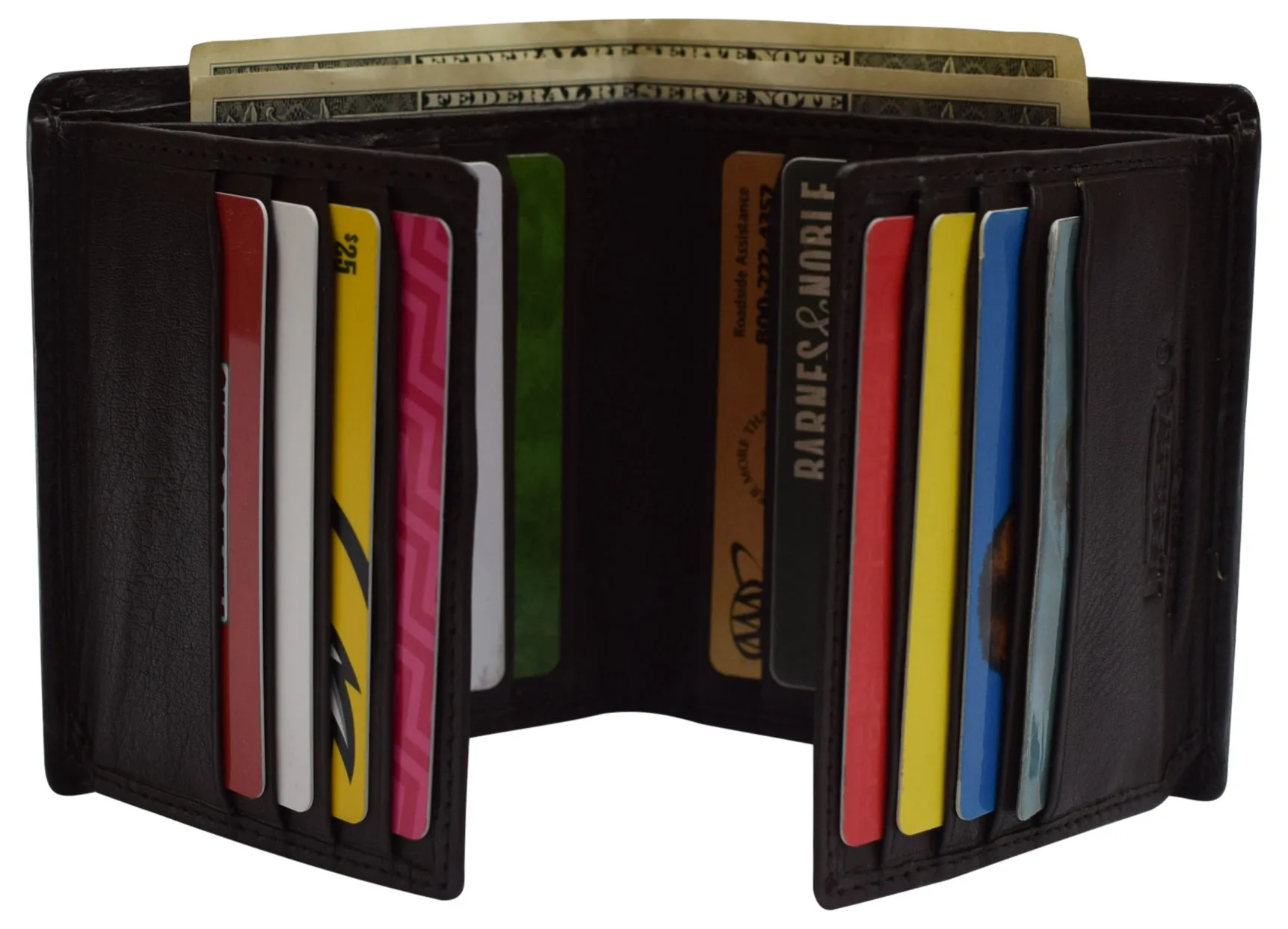 RFID Blocking Hipster Bifold Dual Genuine Leather Men's Wallet 632192