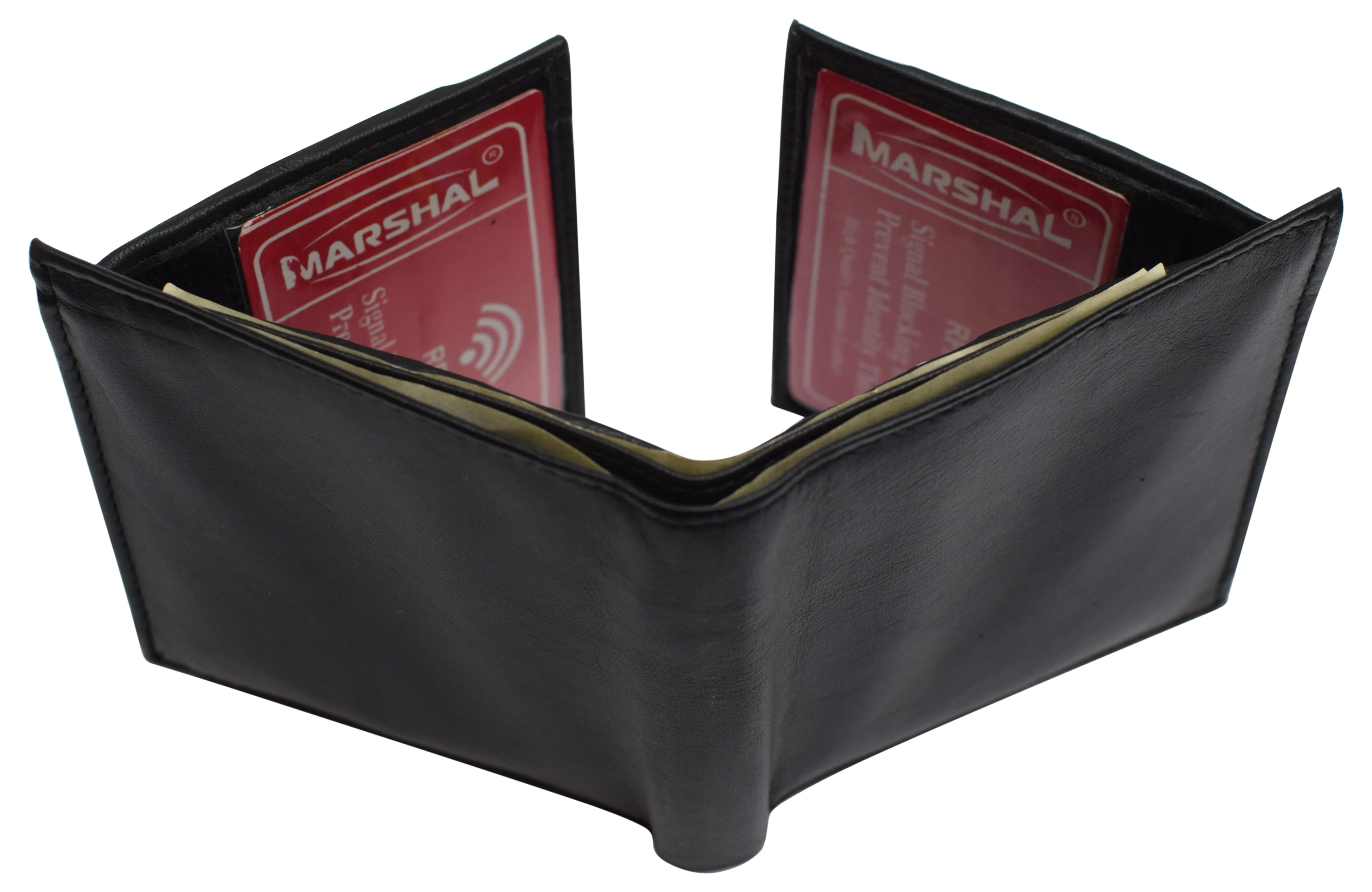 RFID Blocking Hipster Bifold Dual Genuine Leather Men's Wallet 632192