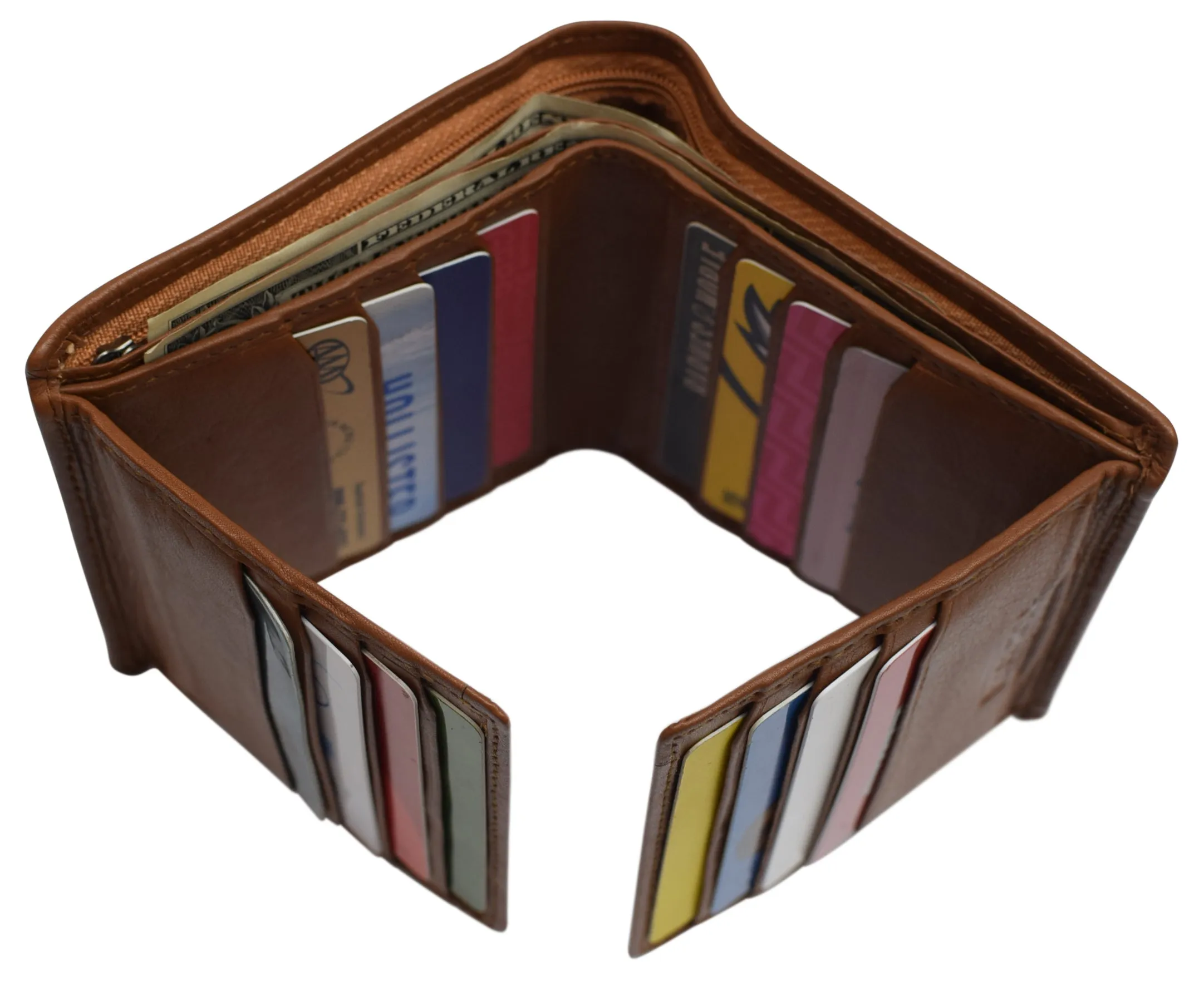 RFID Blocking Hipster Bifold Dual Genuine Leather Men's Wallet 632192