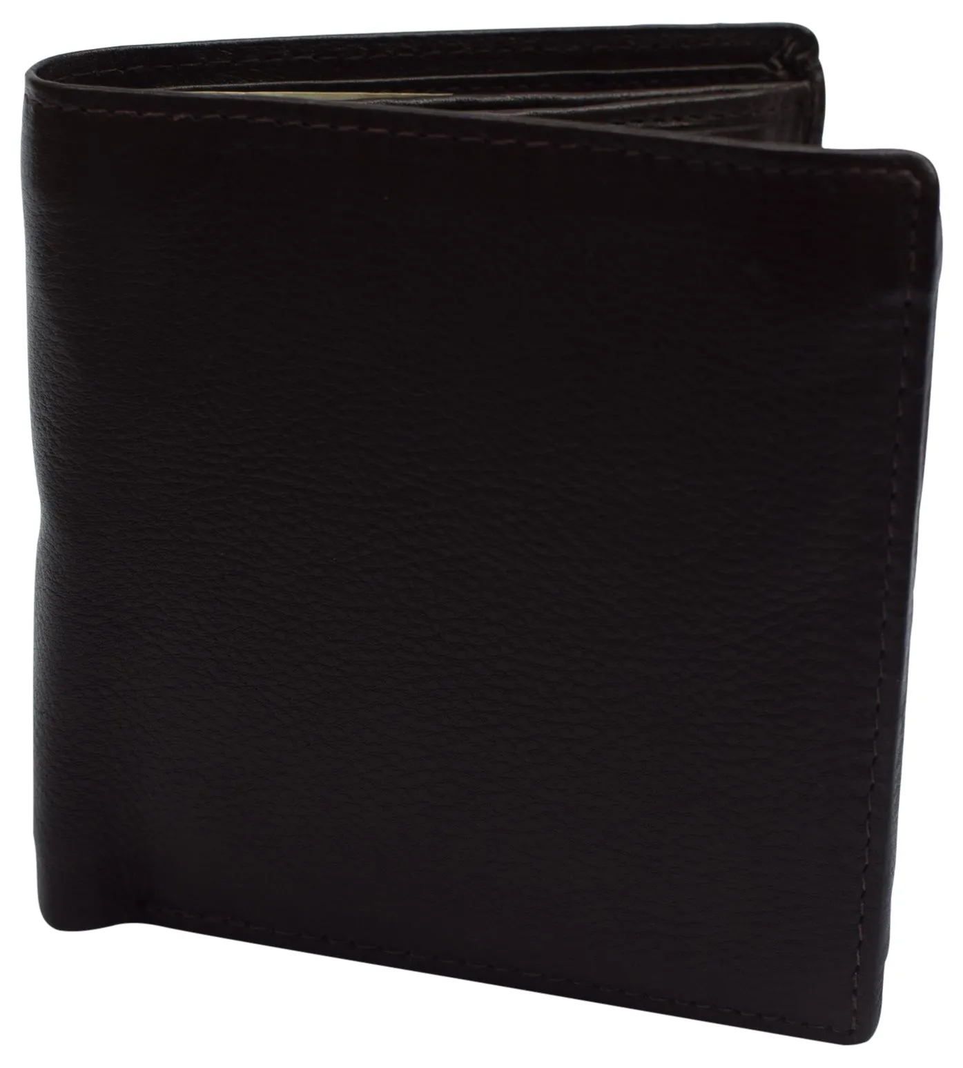 RFID Blocking Hipster Bifold Dual Genuine Leather Men's Wallet 632192