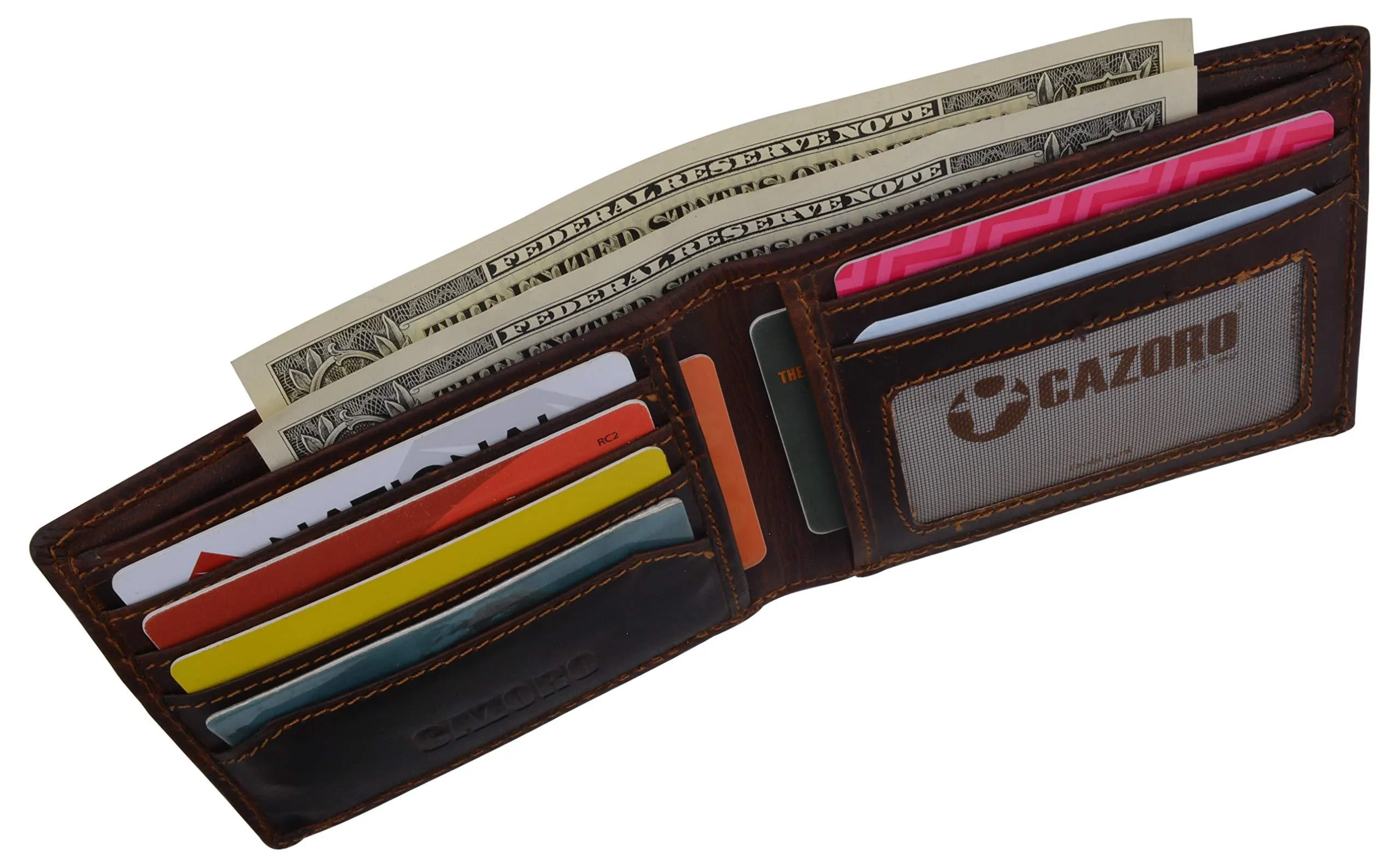 RFID Men's Slim Classic Bifold Credit Card ID Premium Vintage Leather Wallet RFID610060RHU