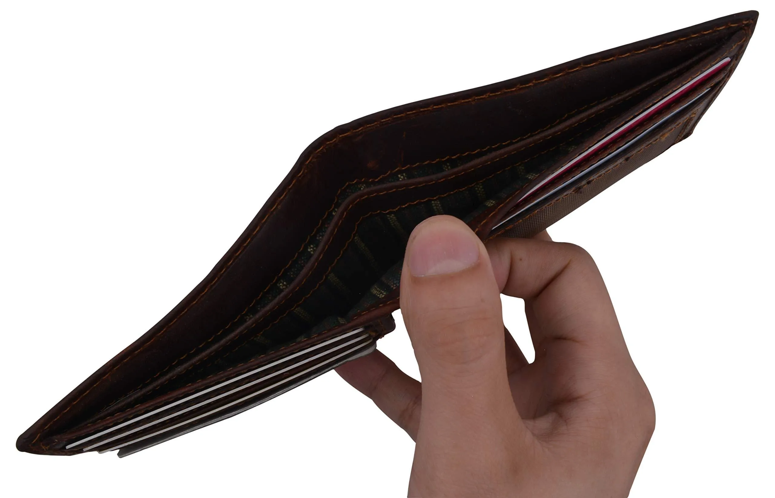 RFID Men's Slim Classic Bifold Credit Card ID Premium Vintage Leather Wallet RFID610060RHU