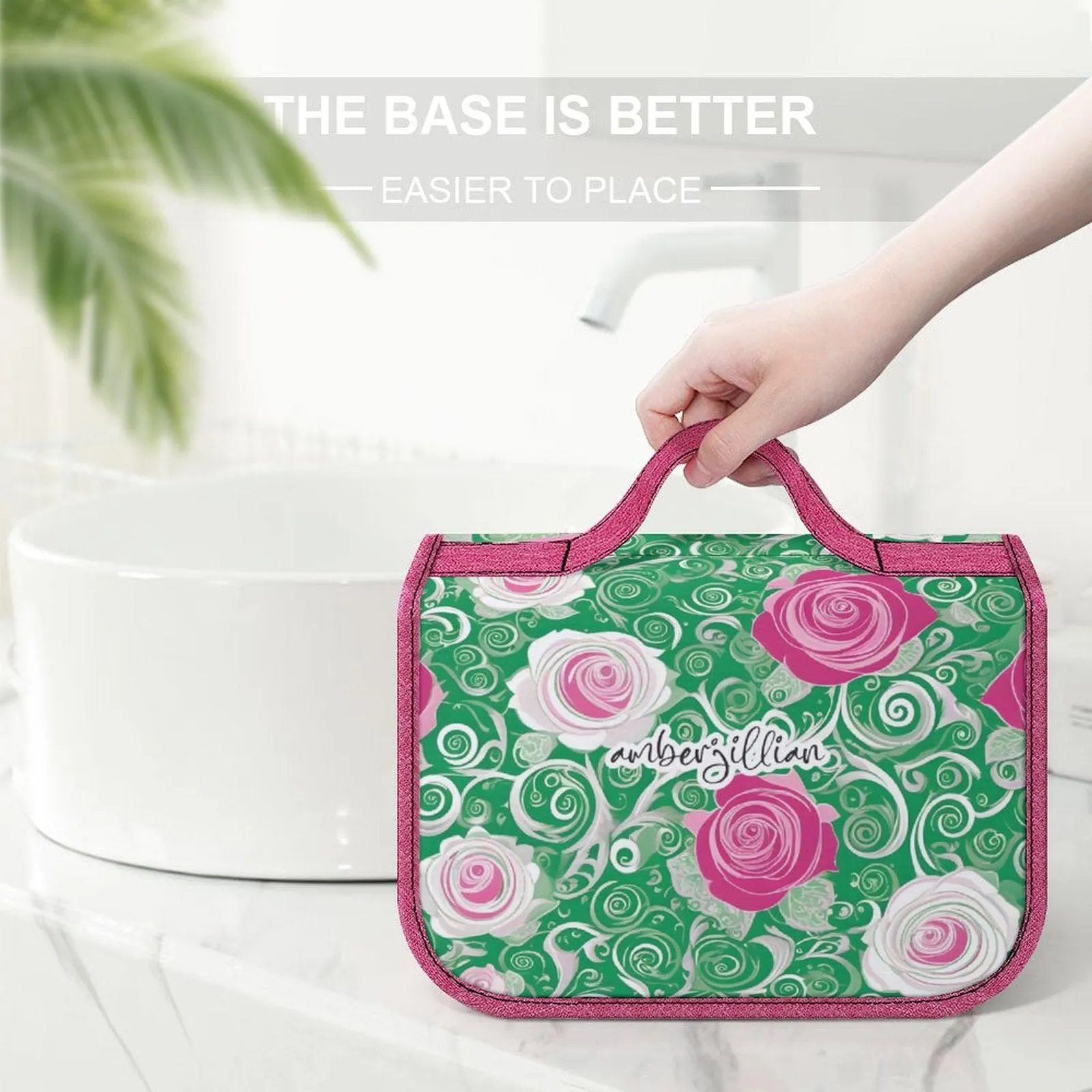 Rosy Green - Travel Hanging Toiletry Bag