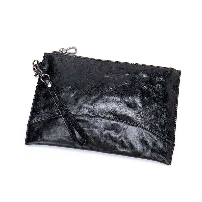 Rough Texture Leather Clutch