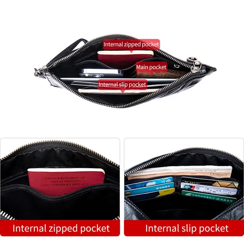 Rough Texture Leather Clutch