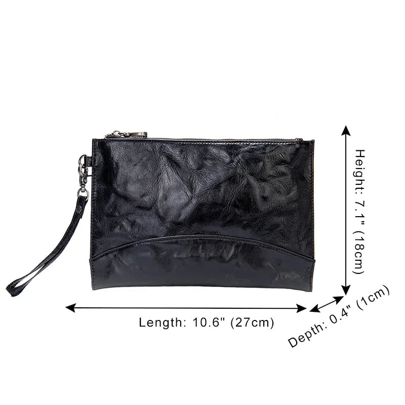 Rough Texture Leather Clutch