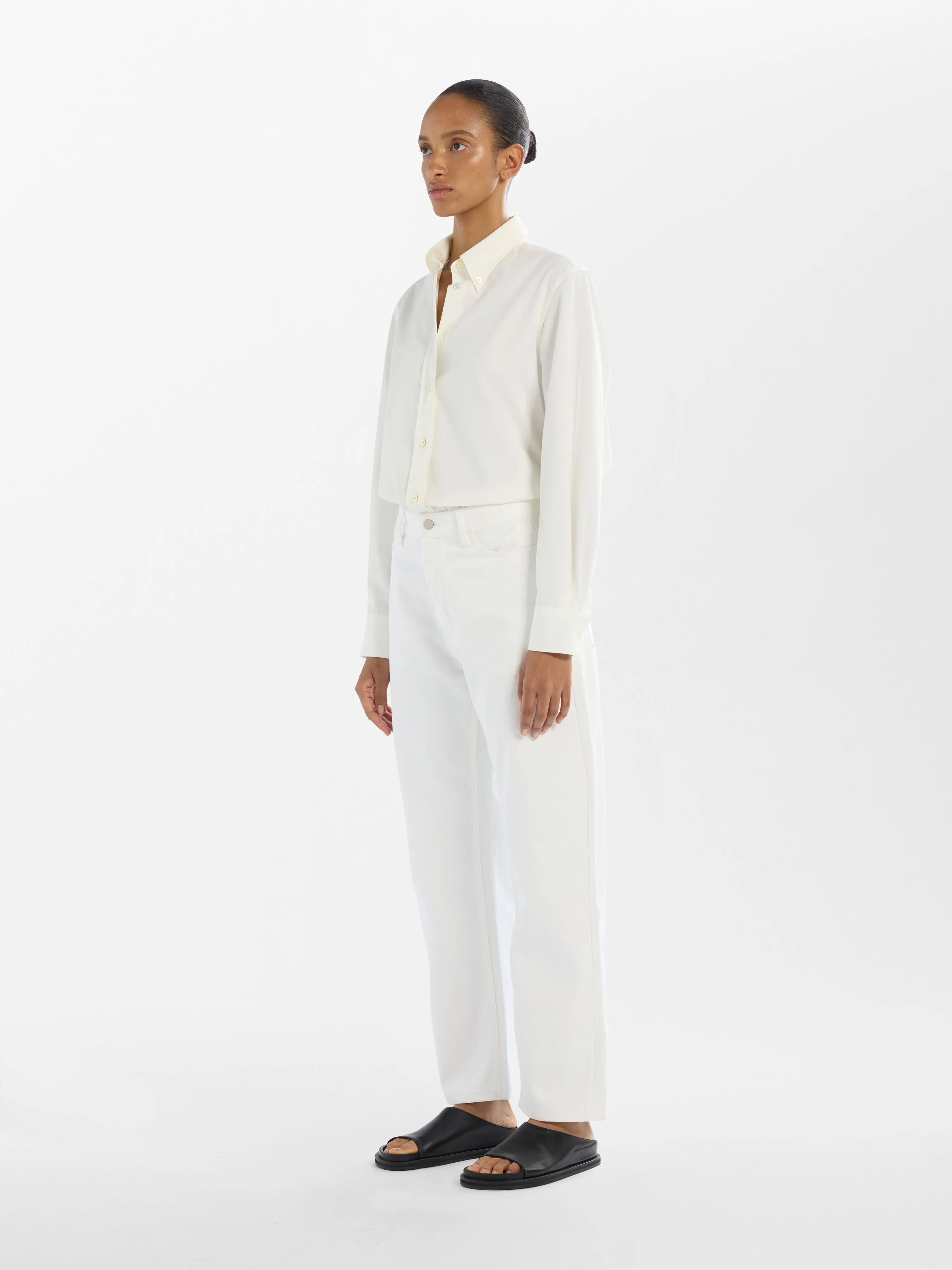 RUTHE DENIM PANT IN OPTIC WHITE