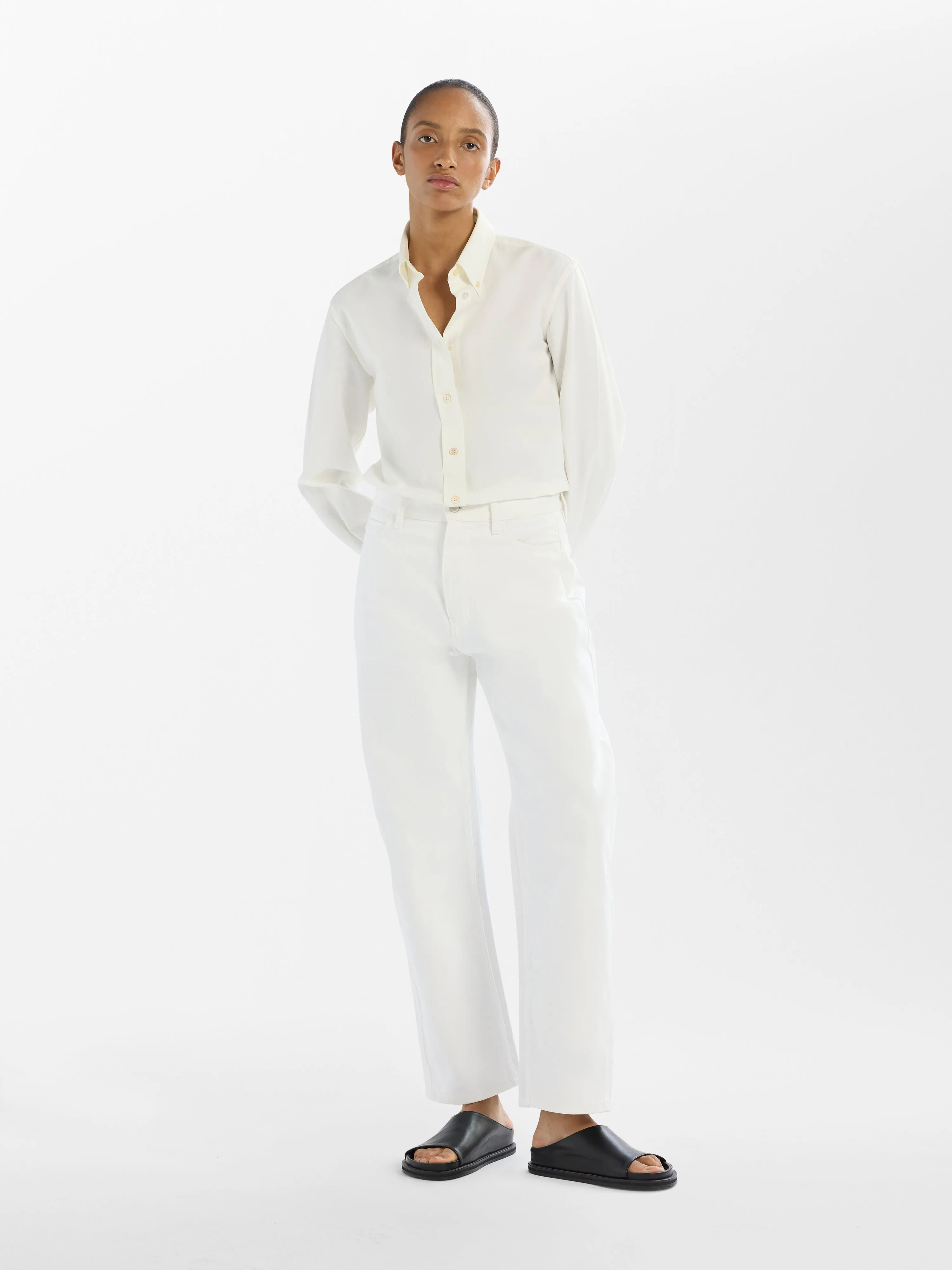RUTHE DENIM PANT IN OPTIC WHITE