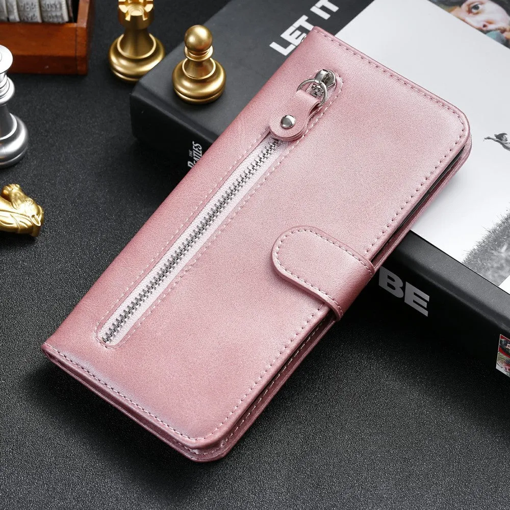Samsung Galaxy A32 (4G) leather case flip cover with zipper - rose gold