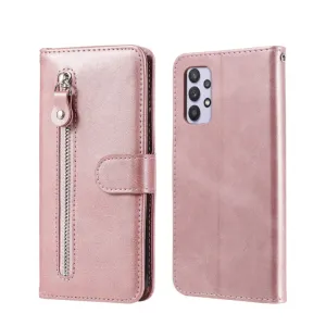 Samsung Galaxy A32 (4G) leather case flip cover with zipper - rose gold
